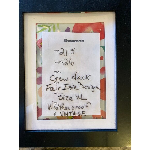 Weatherproof Vintage Original Sweater Size XL Crewneck Fair Isle Black Red EUC - Picture 8 of 12